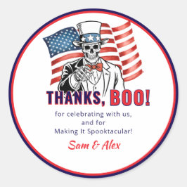 We willen een patriottisch Halloweenkostuumfeest Ronde Sticker