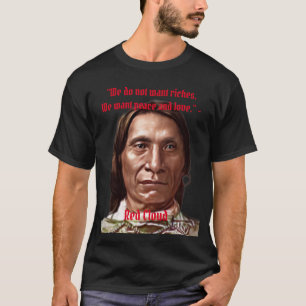 We willen geen rijkdommen Red Cloud Native America T-shirt