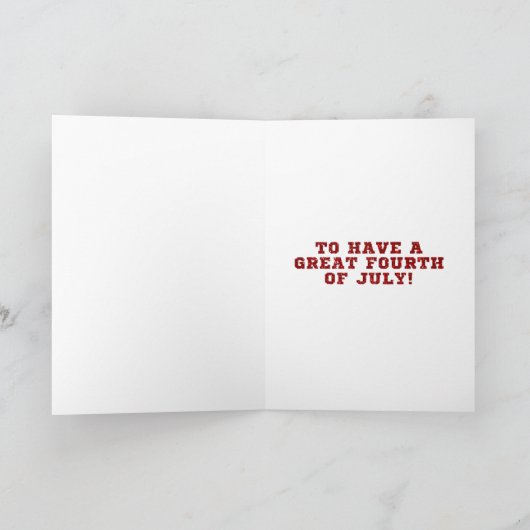 We willen je vierde van juli Glitter Kaart (Binnen)