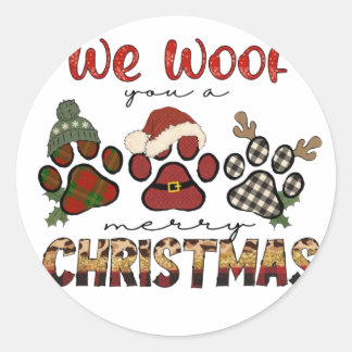 We willen jullie een prettig kerstfeest geven ronde sticker