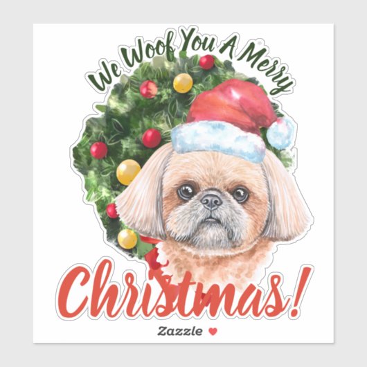 We willen jullie vrolijk kerstschip Tzu Sticker (Vel)