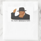 We willen Mashiach nu Rechthoekige Sticker (Tas)