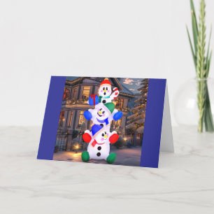 WE WILLEN MET Z'N DRIEËN VROLIJK KERSTFEEST ZEGGEN FEESTDAGEN KAART