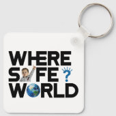 We willen wereldvrede en vrijheid, stop de oorlog sleutelhanger (Achterkant)