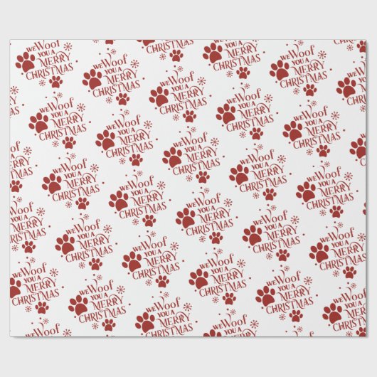 We Wof you a Merry Christmas Cadeaupapier (Vlak)