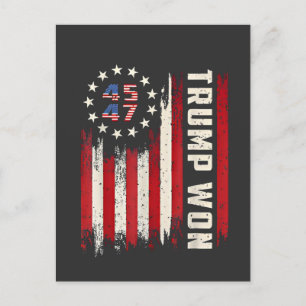 We Won TRUMP INAUGURATIE Amerikaanse vlag  Briefkaart