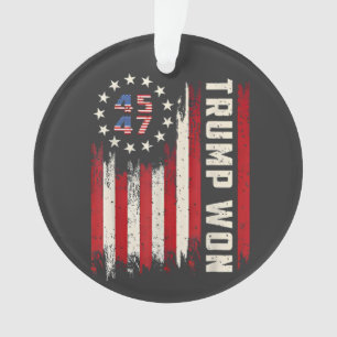 We Won TRUMP INAUGURATIE Amerikaanse Vlag Ornament