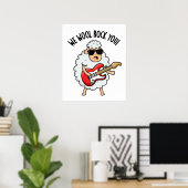 We Wool Rock You Funny Sheep Pun Poster (Thuiskantoor)