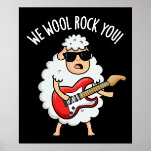 We Wool Rock You Grappige Schaap Stomme Bakgrond Poster