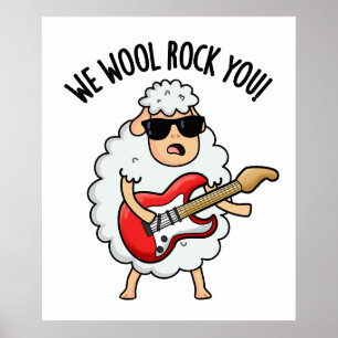 We Wool Rock You Grappige Schaap Stomme Spelling  Poster