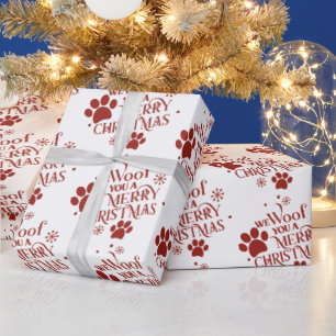 We wuff je een vrolijk kerstfeest cadeaupapier