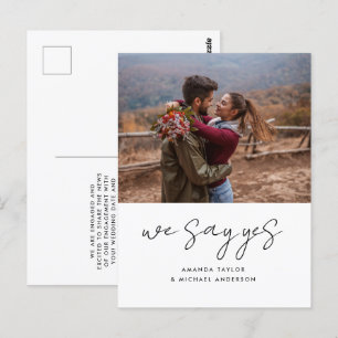 We zeggen ja moderne eenvoudige aankondiging van V Briefkaart