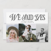 We zeiden Ja  Elegantie Bruiloft Multi Foto Aankondiging (Voorkant)