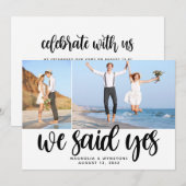 We Zeiden Ja Elopement Feest Aankondiging (Voorkant / Achterkant)