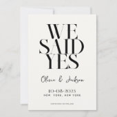 We zeiden ja minimale chique moderne bruiloft save the date (Voorkant)