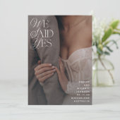 We zeiden ja wit overlay receptie slechts 2 foto kaart (Staand voorkant)