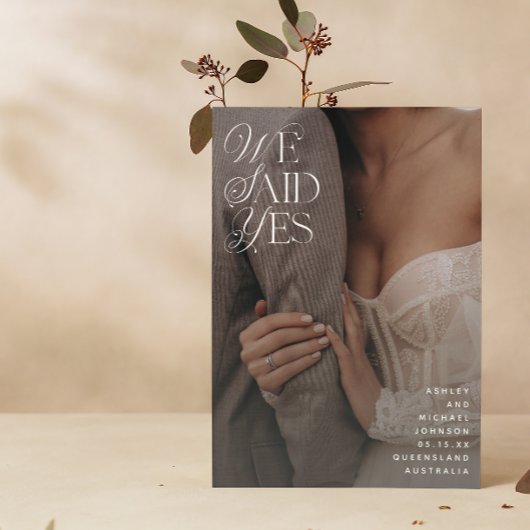 We zeiden ja wit overlay receptie slechts 2 foto kaart