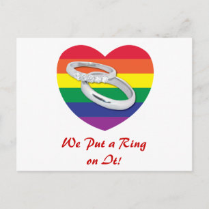 We zetten een ring op het homohuwelijk briefkaart