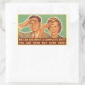 We zien dat je een idioot bent rechthoekige sticker (Tas)