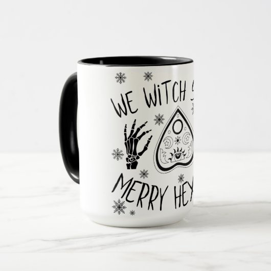 We zien je een prettige hex-Mas Mok (Voorkant links)