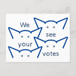 We zien uw stemmen Congres Cat Lady Cat Ears Briefkaart