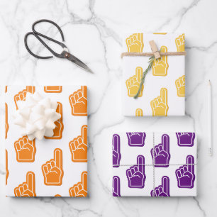 We zijn #1! Foam Finger Fan Club Team Spirit Fun Inpakpapier Vel