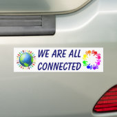 We zijn allemaal aangesloten bumpersticker (Op auto)
