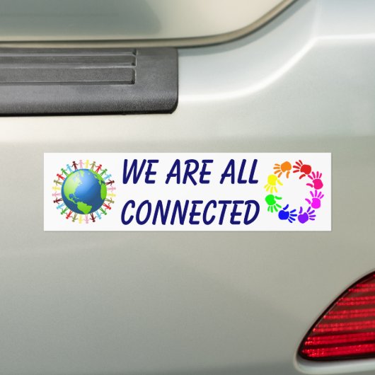 We zijn allemaal aangesloten bumpersticker (Op auto)
