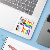 We zijn allemaal de Human Progress Pride Sticker (Laptop met iPhone)