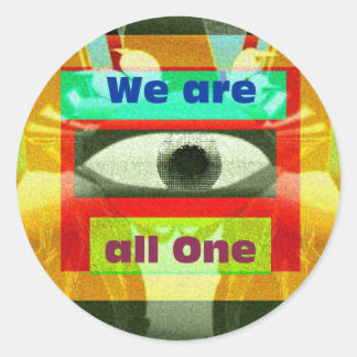 We zijn allemaal één! ronde sticker
