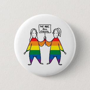 We zijn allemaal gelijk ronde button 5,7 cm