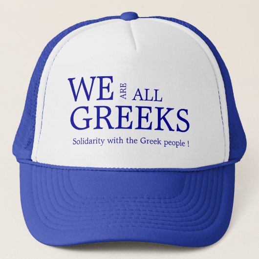 WE ZIJN ALLEMAAL GREEKS TRUCKER PET (Voorkant)