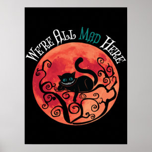 We zijn allemaal hier - Cheshire Cat Full Moon Poster