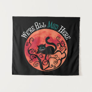 We zijn allemaal hier - Cheshire Cat Full Moon Wandkleed