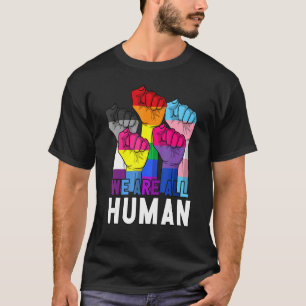We zijn allemaal Human Power Fist LGBT Gay Lesbisc T-shirt
