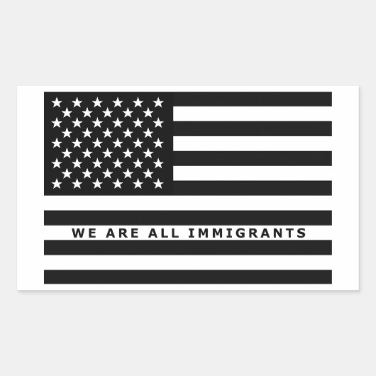We zijn allemaal immigratieticker rechthoekige sticker (Voorkant)