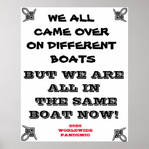 WE ZIJN ALLEMAAL IN HETZELFDE BOOT PANDEMIC POSTER