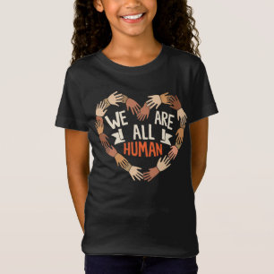 We zijn allemaal mensen – Hartvormige Diversiteits T-shirt