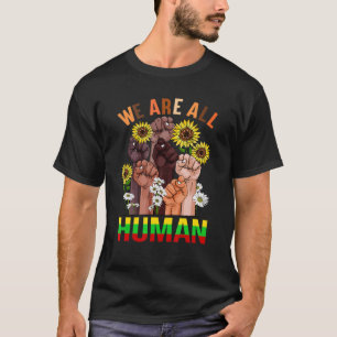 We zijn allemaal mensen met een zonnebloem... t-shirt