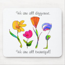 We zijn allemaal verschillend en mooi divers muismat