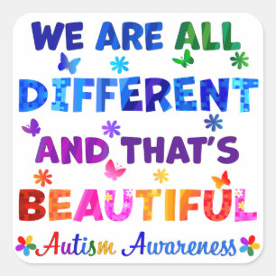 We zijn allemaal verschillend vierkante sticker