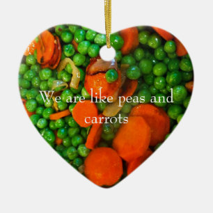 We zijn als erwten en wortelen keramisch ornament