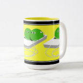 We zijn als twee erwten in een peul tweekleurige koffiemok (Voorkant rechts)