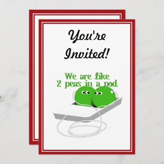 We zijn als twee erwten in een pod kaart (Voorkant / Achterkant)