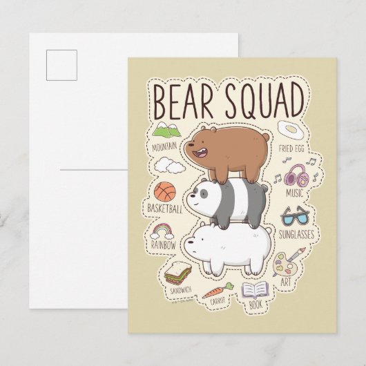 We zijn Beren - Beer Squad Journal Graphic Briefkaart (Voorkant / Achterkant)