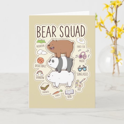 We zijn Beren - Beer Squad Journal Graphic Kaart (Gele Bloem)