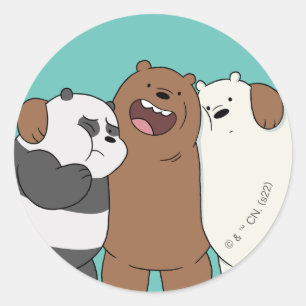 We zijn Beren Group Hug Ronde Sticker