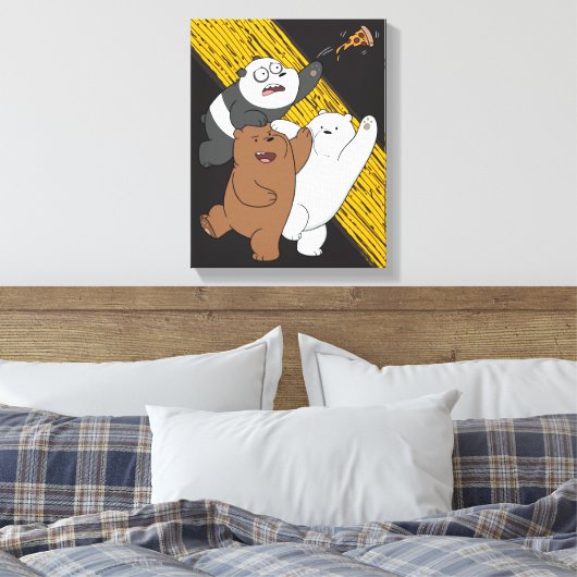 We zijn Beren - laatste Pizza Slice Canvas Afdruk (Insitu (Slaapkamer))