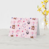 We zijn Beren - Valentijn harten patroon Kaart (Gele Bloem)