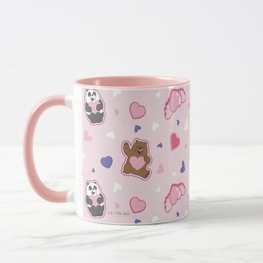 We zijn Beren - Valentijn harten patroon Mok (Links)